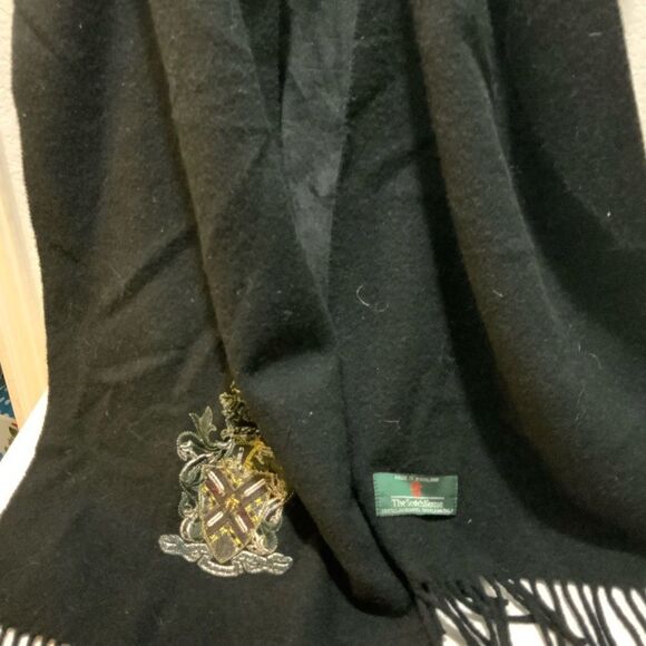The Scotch House 100% Wool Lambswool black Scarf 12”x72” vintage - Picture 11 of 13
